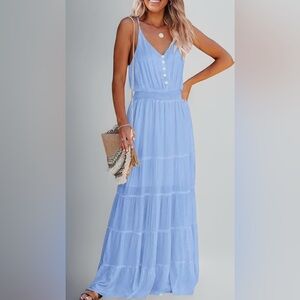 PrettyGarden Light Blue Maxi Dress